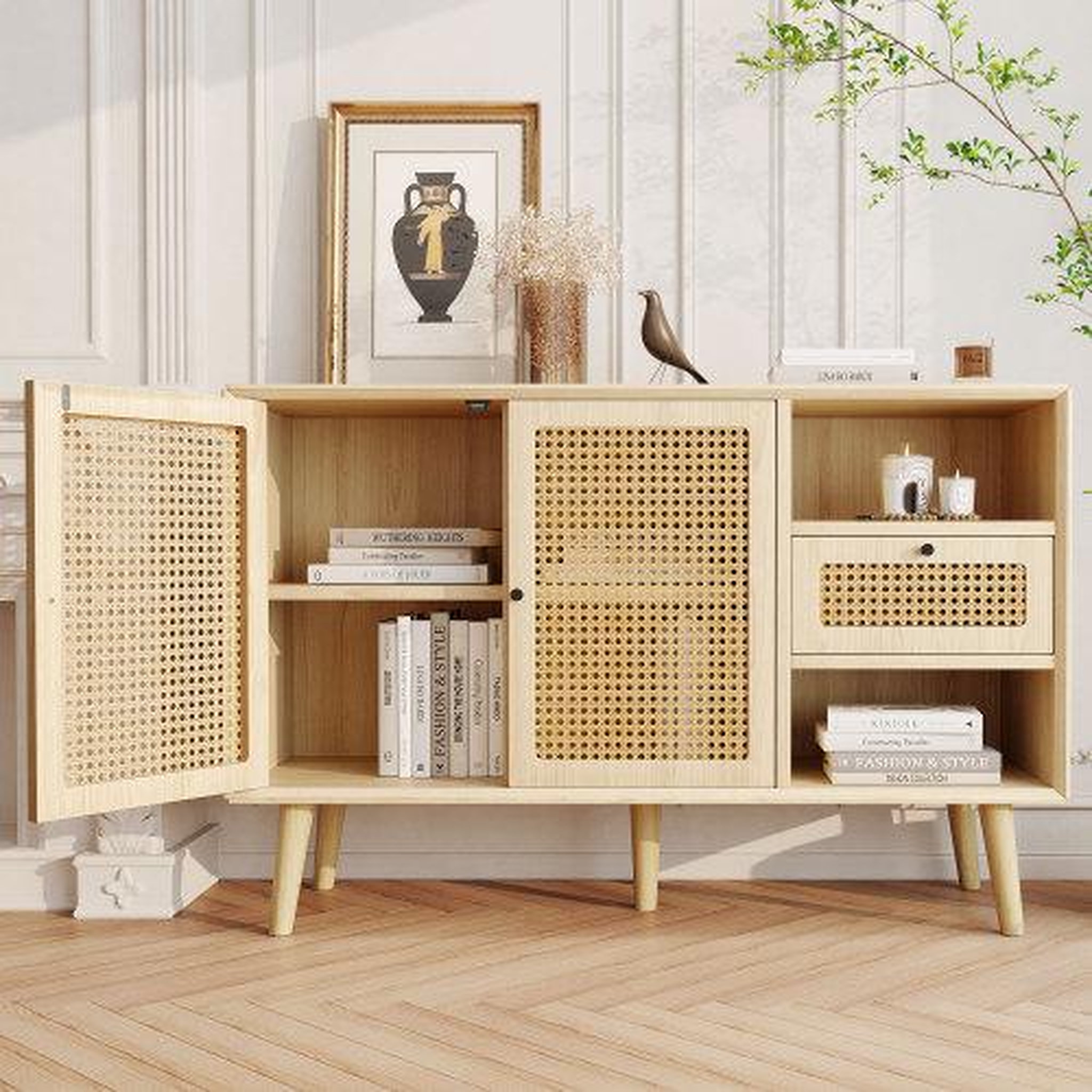 Voir la diapositive 5 : MERAX Buffet 2 porte(s) 1 tiroir(s) - 120 cm naturel mdf