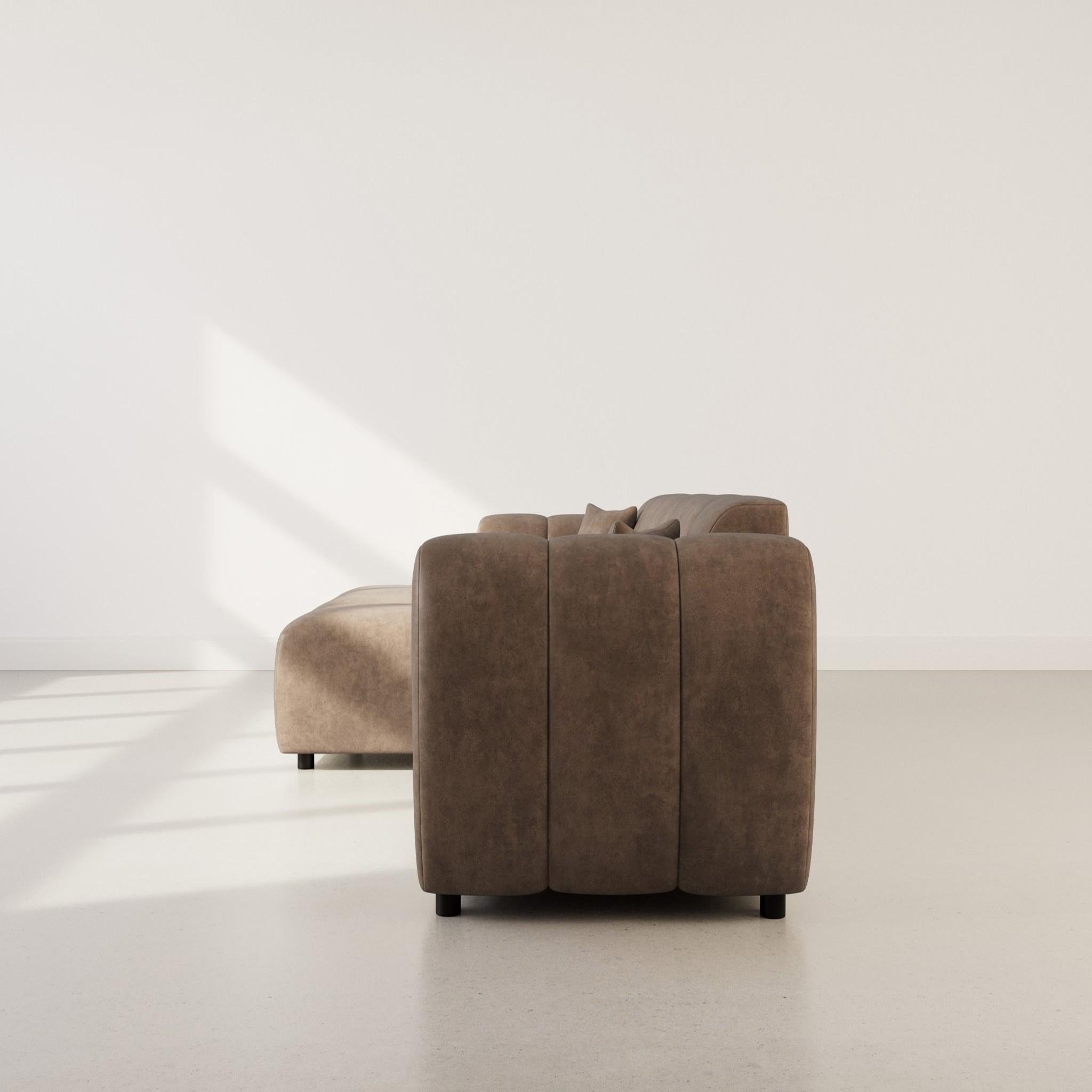 Voir la diapositive 6 : BEST MOBILIER Curtis - canapé d'angle gauche 4 places en simili