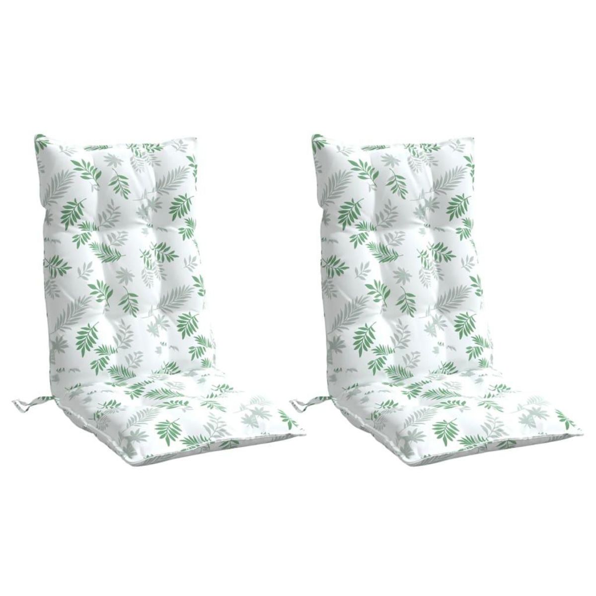 VIDAXL Coussins de chaise a dossier haut lot de 2 modele de feuille