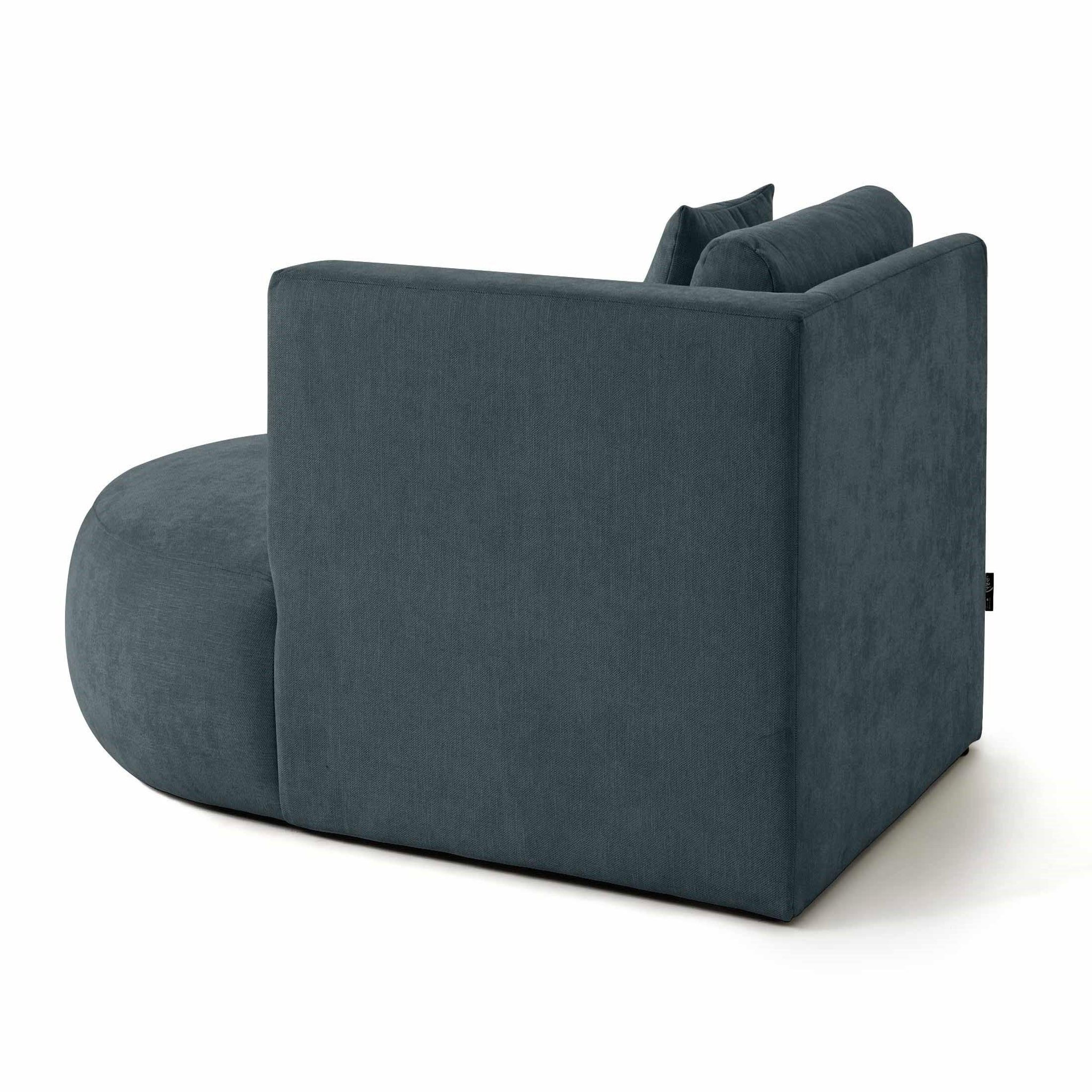 Voir la diapositive 4 : LISA DESIGN Santorini - module d'assise méridienne droit - en tissu texturé