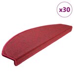 VIDAXL Tapis d'escalier 30 pcs rouge bordeaux 65x24x4 cm