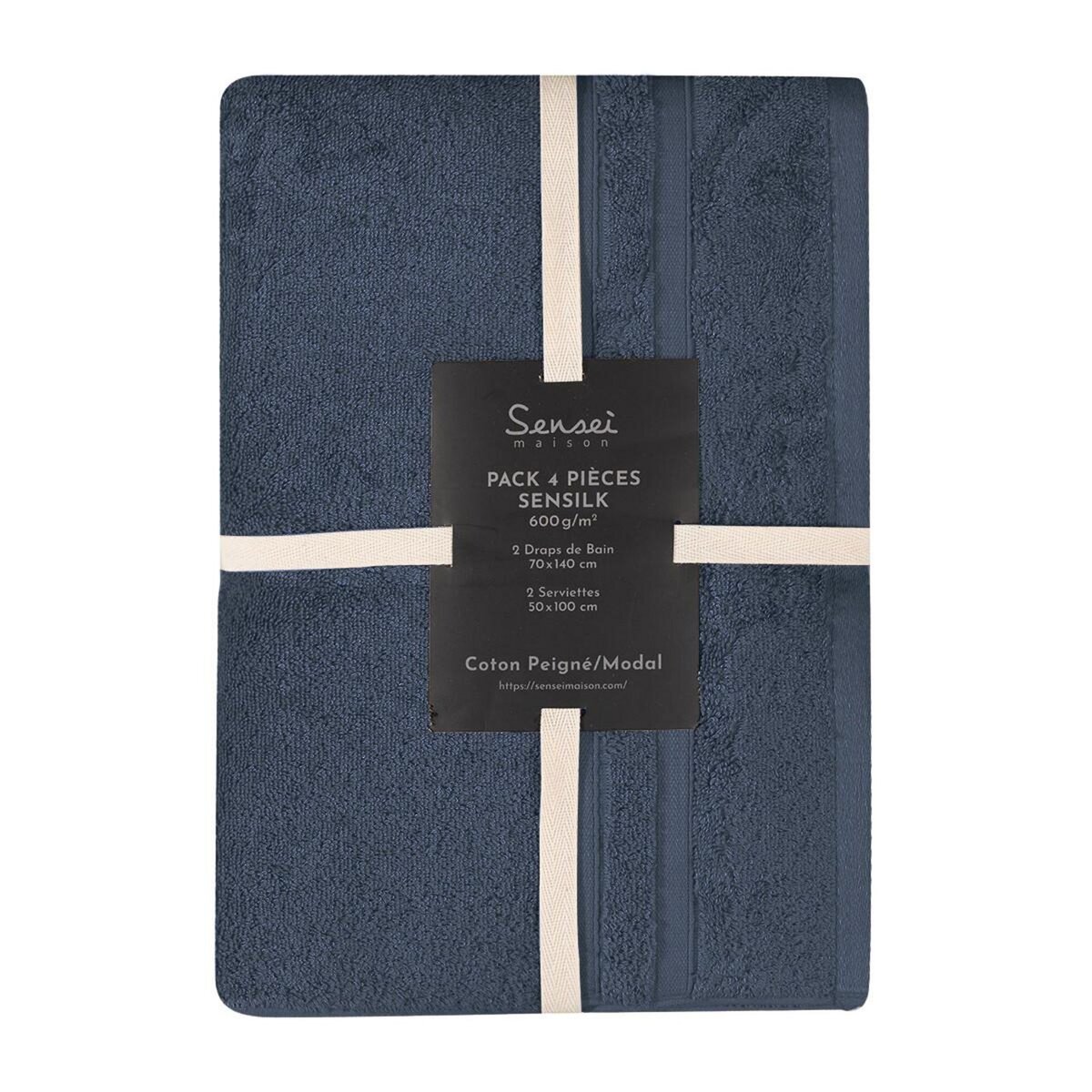 Sensei Maison Ensemble de bain 4 pièces 600 g/m² SENSILK