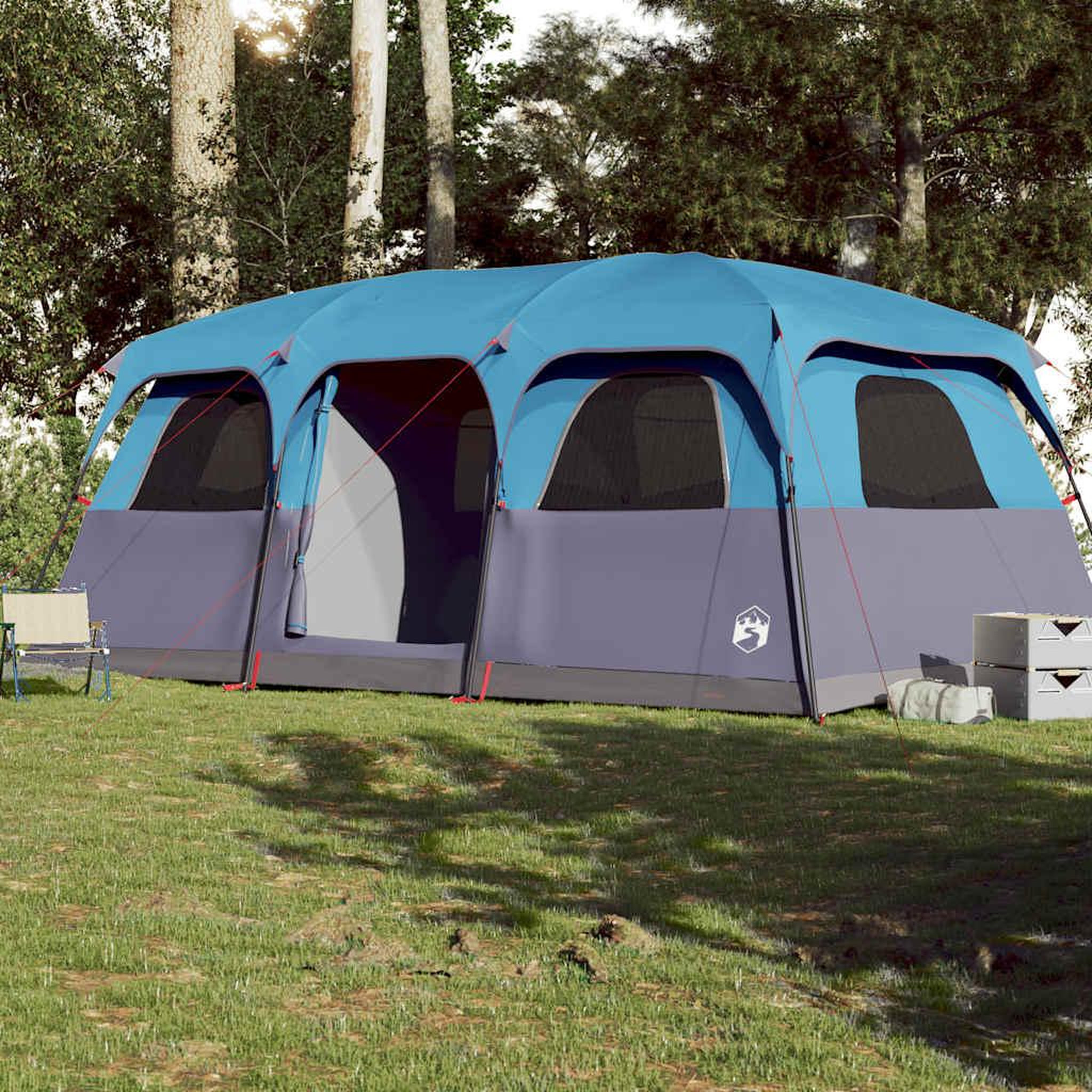 Voir la diapositive 3 : VIDAXL Tente de cabine familiale 9 personnes bleu impermeable