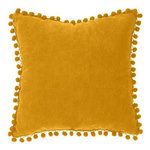 ATMOSPHERA Coussin à Pompons  Jao  40x40cm Ocre