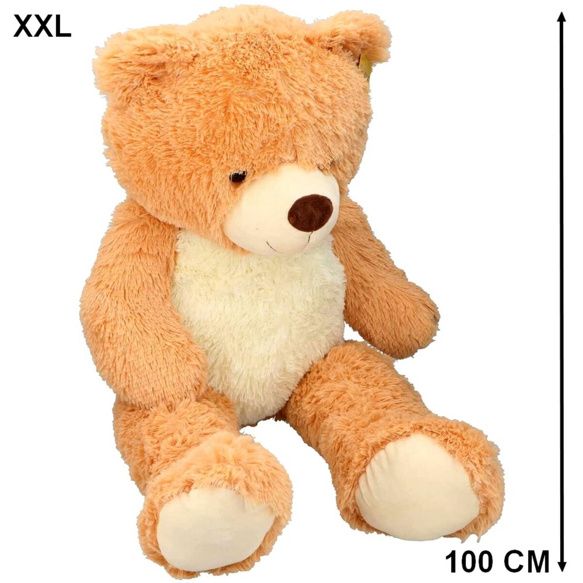 Geant !!! Ours Brun Clair en peluche XXL 100 cm Jouet pas cher