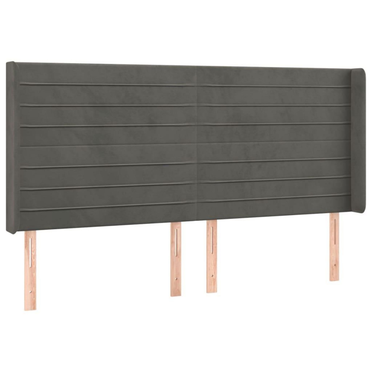 VIDAXL Tete de lit a LED Gris fonce 203x16x118/128 cm Velours