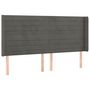 Voir la diapositive 3 : VIDAXL Tete de lit a LED Gris fonce 203x16x118/128 cm Velours