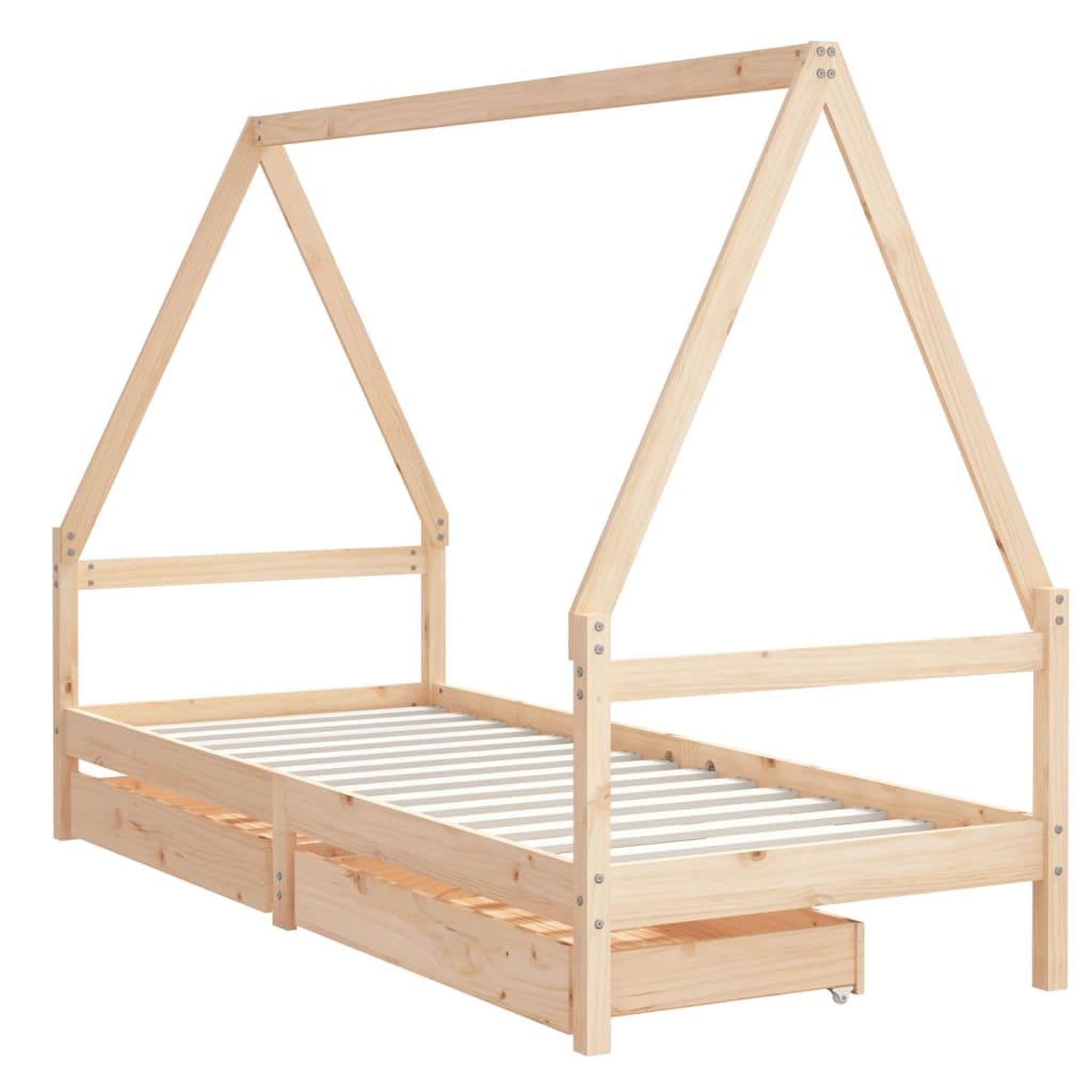 Voir la diapositive 3 : VIDAXL Cadre de lit pour enfants gris 80x200 cm bois de pin massif