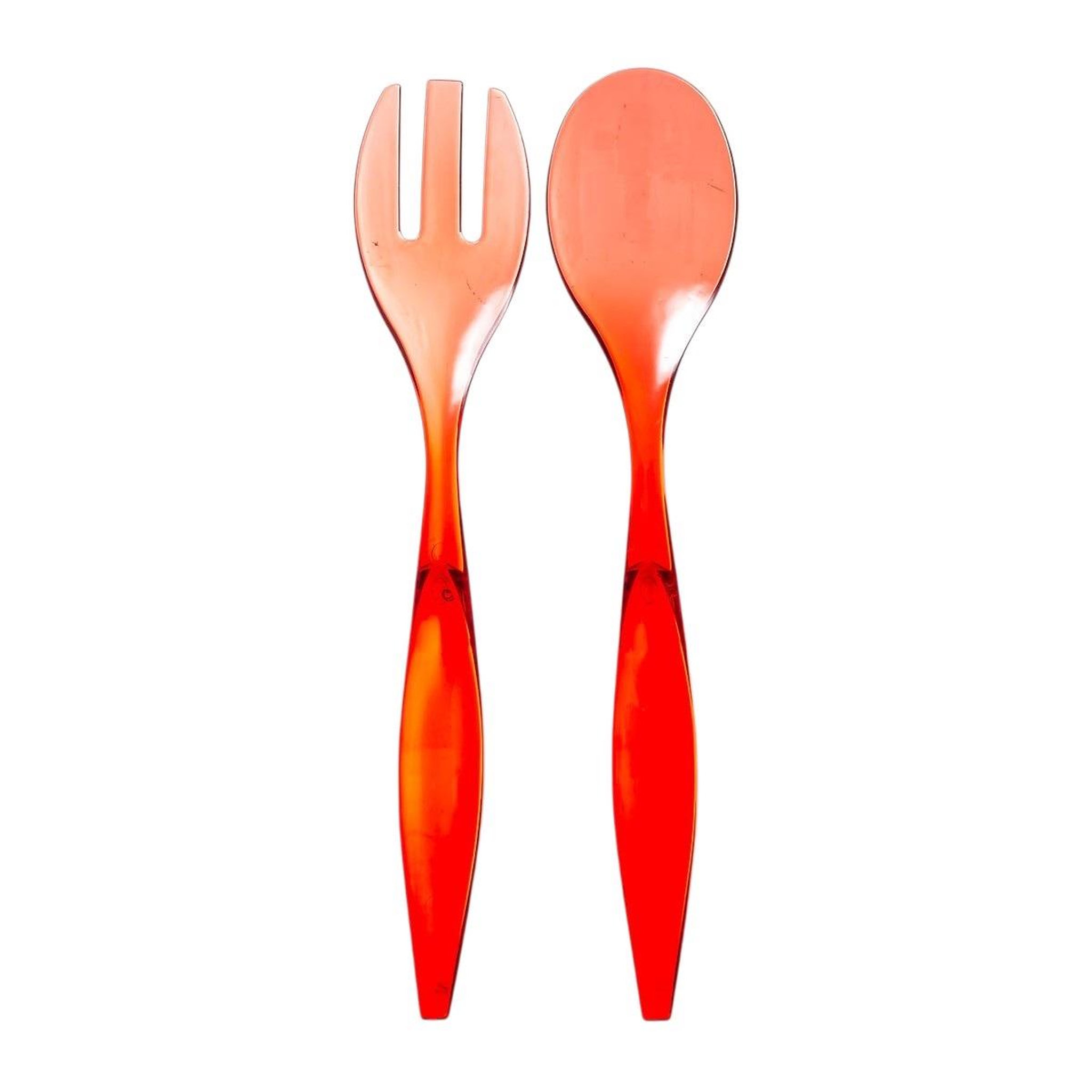 Eden Lot de 2 couverts a salade 6 x 29 cm grand chef rose