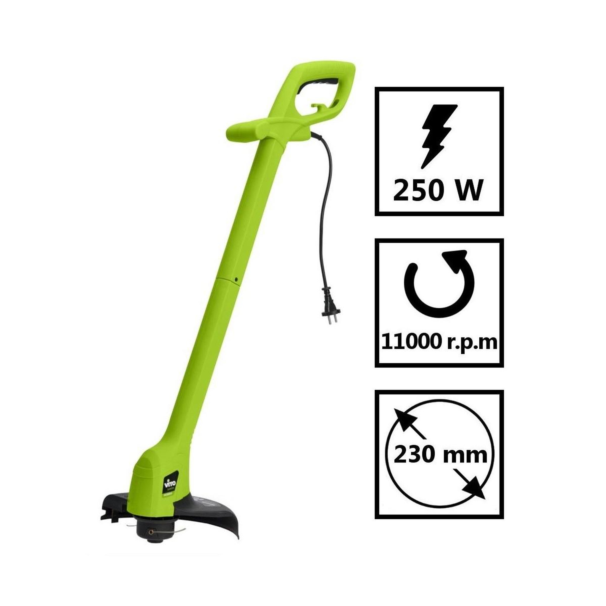 Voir la diapositive 2 : VITO Coupe bordures 250w  tête automatique coupe 23cm + bobine de fil 1.2mm  vito