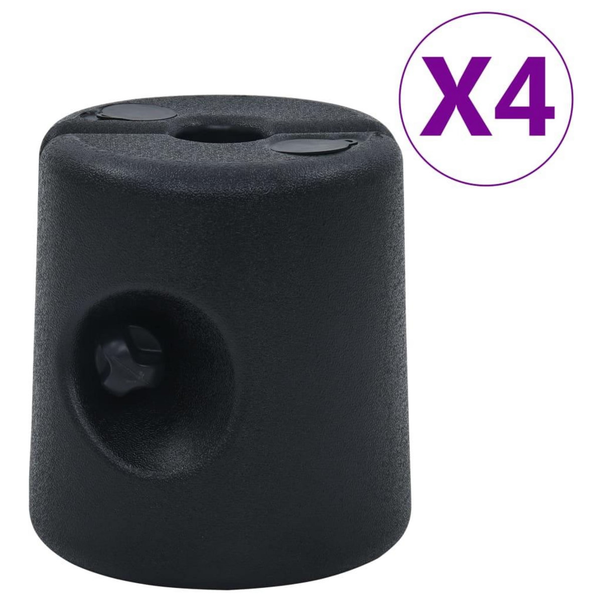 VIDAXL Poids de tonnelle 4 pcs PE Noir
