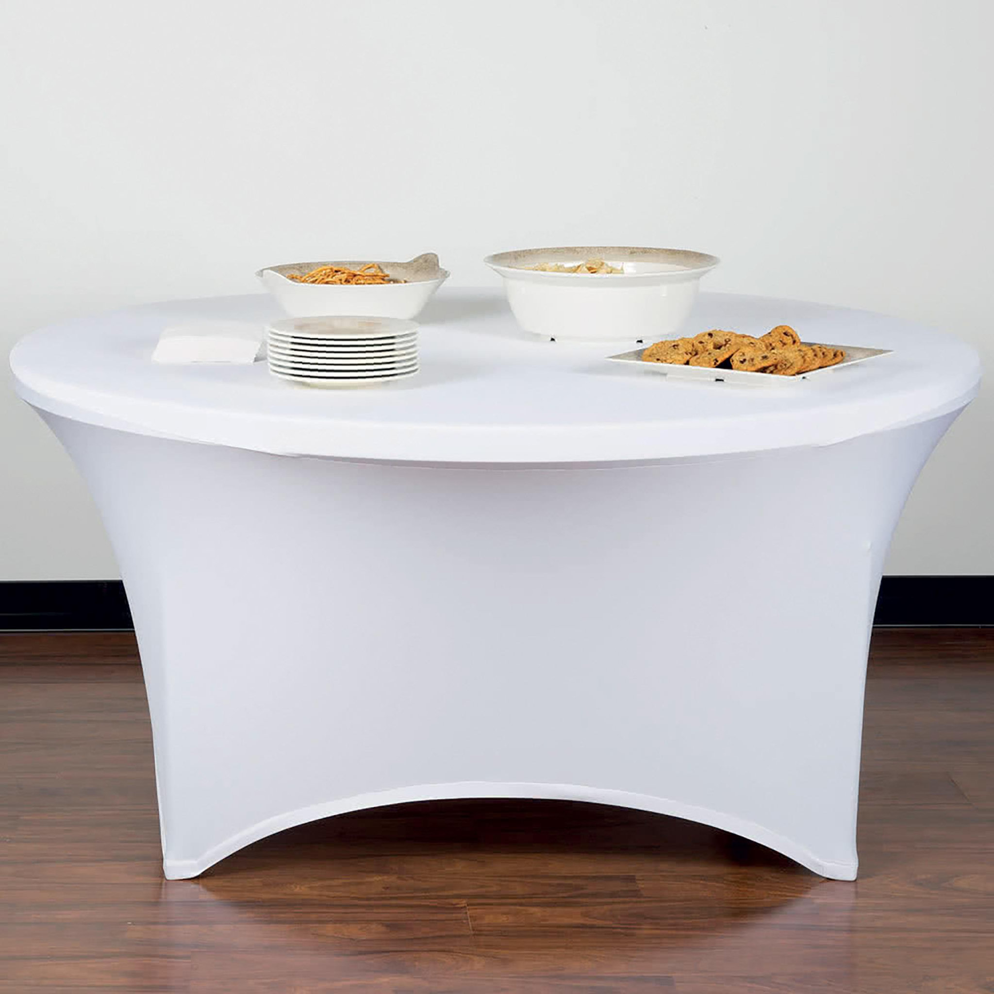 Voir la diapositive 2 : WERKAPRO Housse nappe werka pro pour table ø150cm blanc blanc
