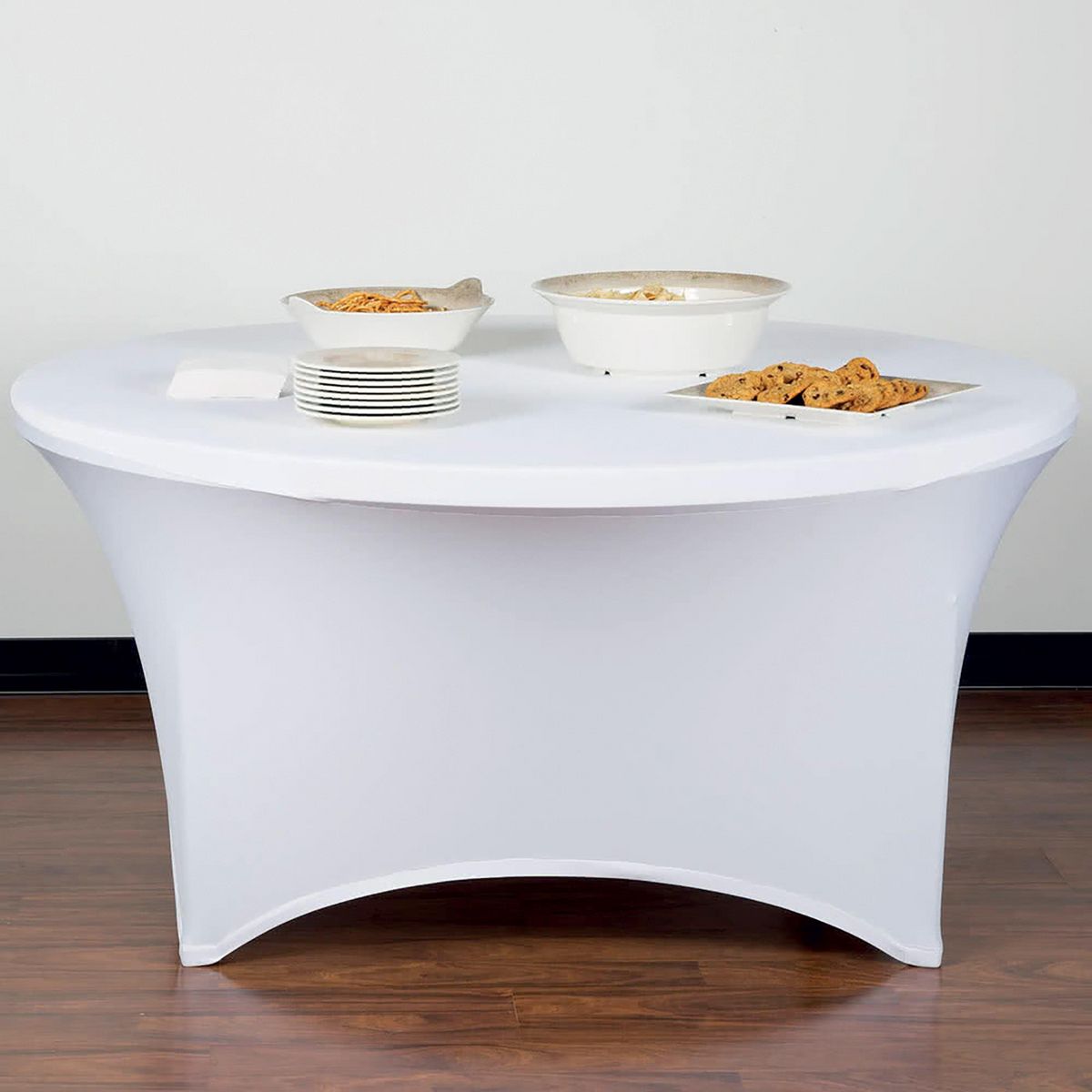 WERKAPRO Housse nappe WERKA PRO pour table Ø150cm Blanc Blanc