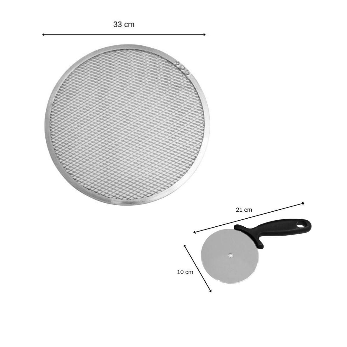 FM PROFESSIONAL Lot de plaque à pizza et roulette FM Professionnal