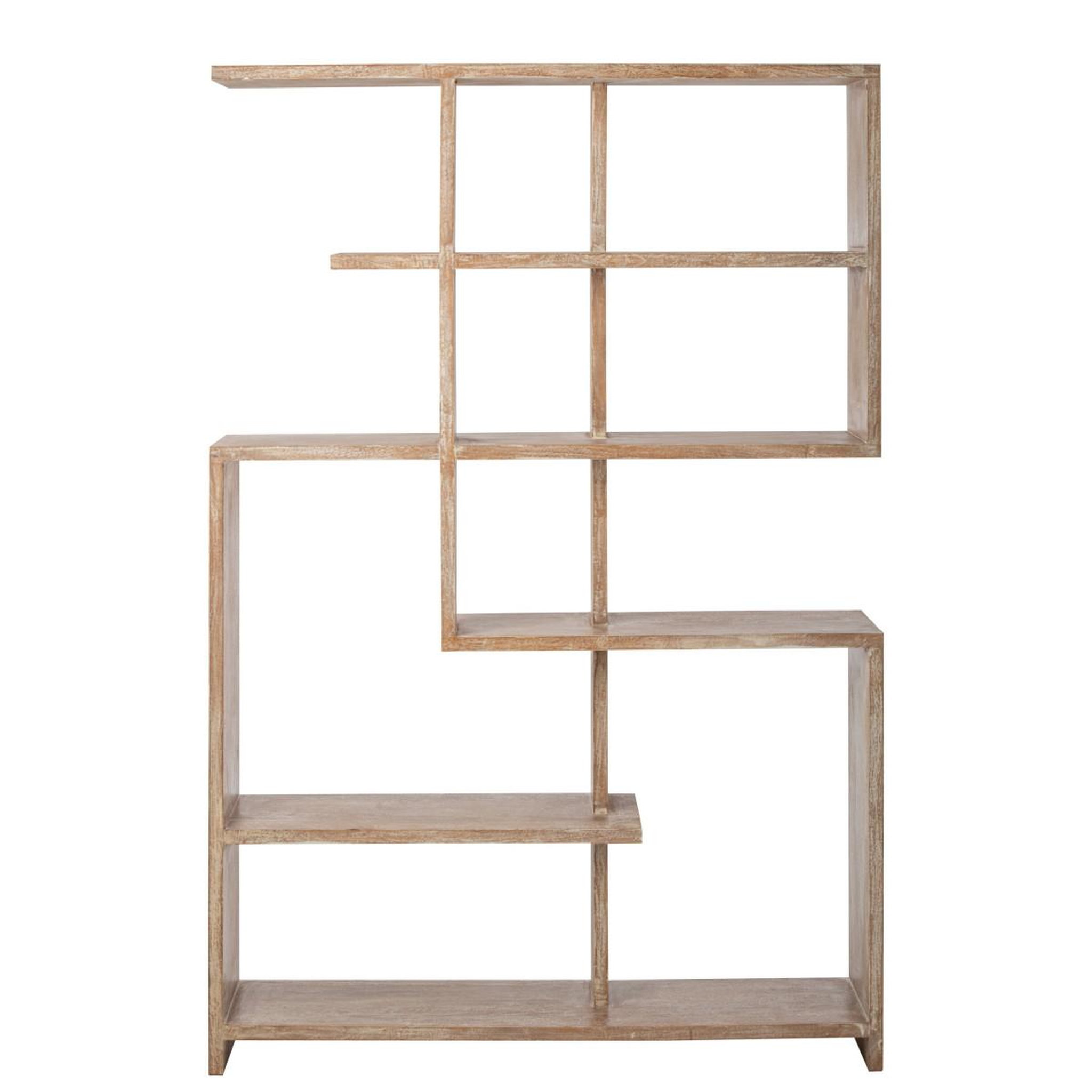 Voir la diapositive 4 : J-LINE Bibliothèque en bois  manga  180cm blanc cassé