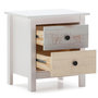 Voir la diapositive 2 : VS VENTA-STOCK Table de Chevet 2 tiroirs Magda, dans Les tiroirs Blancs et Multicolors