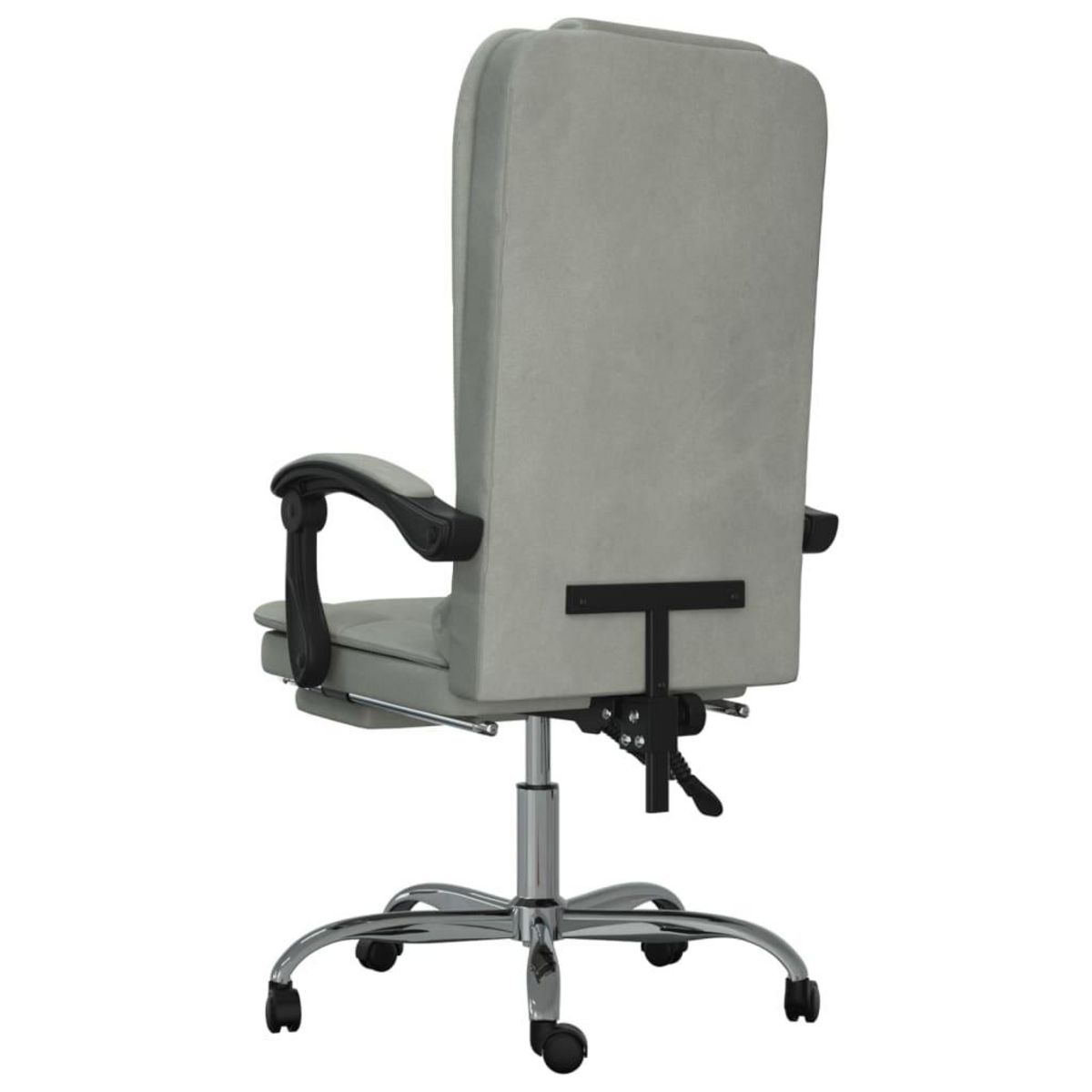 VIDAXL Fauteuil de massage inclinable de bureau Gris clair Velours
