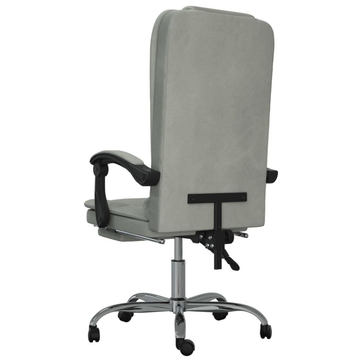 VIDAXL Fauteuil de massage inclinable de bureau Gris clair Velours