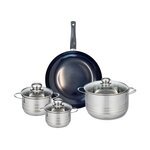 ELO Ensemble de 1 Poêle de cuisson 32 cm et 3 faitouts 14, 16 et 24 cm Elo Prima Brillant