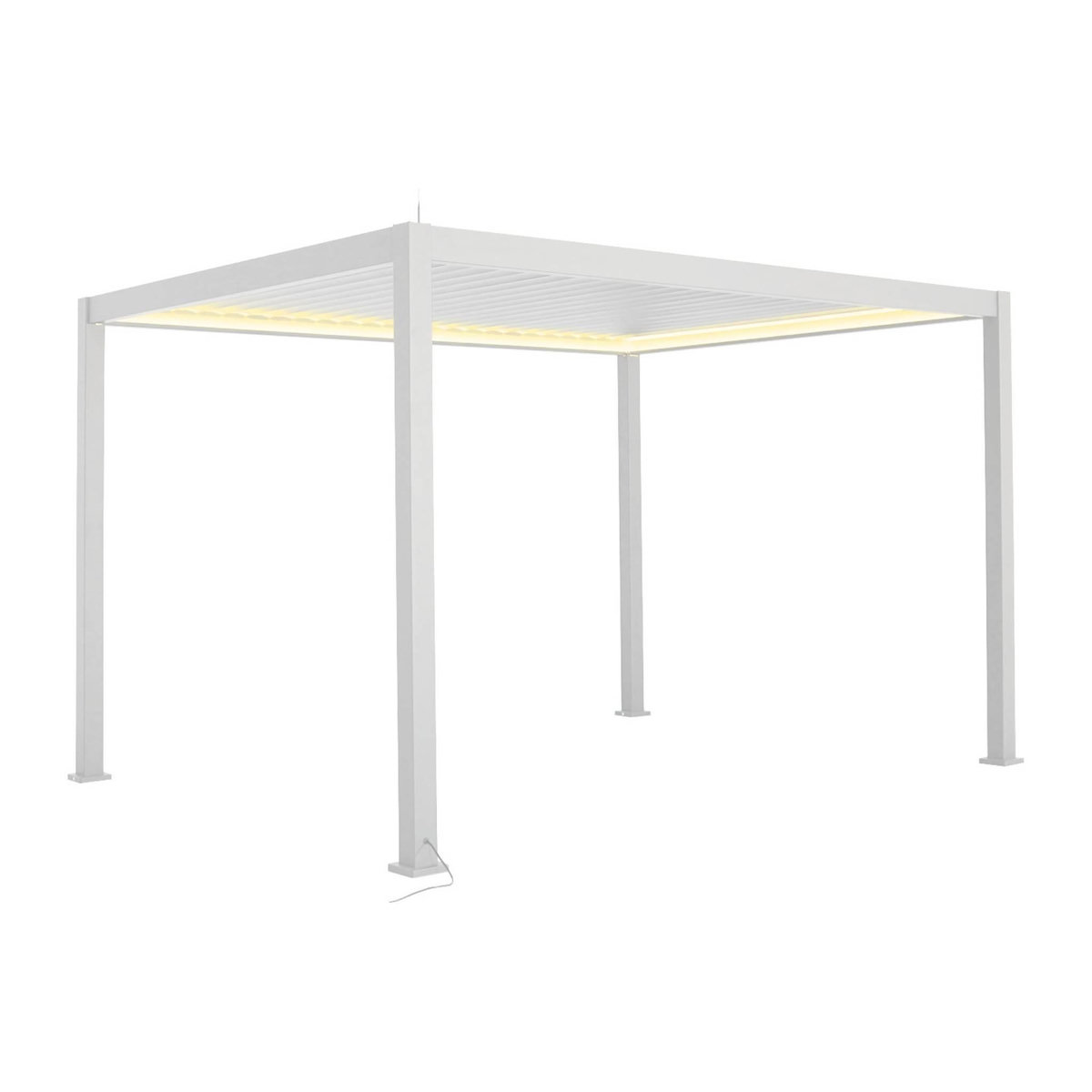 SWEEEK Pergola bioclimatique aluminium motorisée 4x3m avec éclairage LED Triomphe