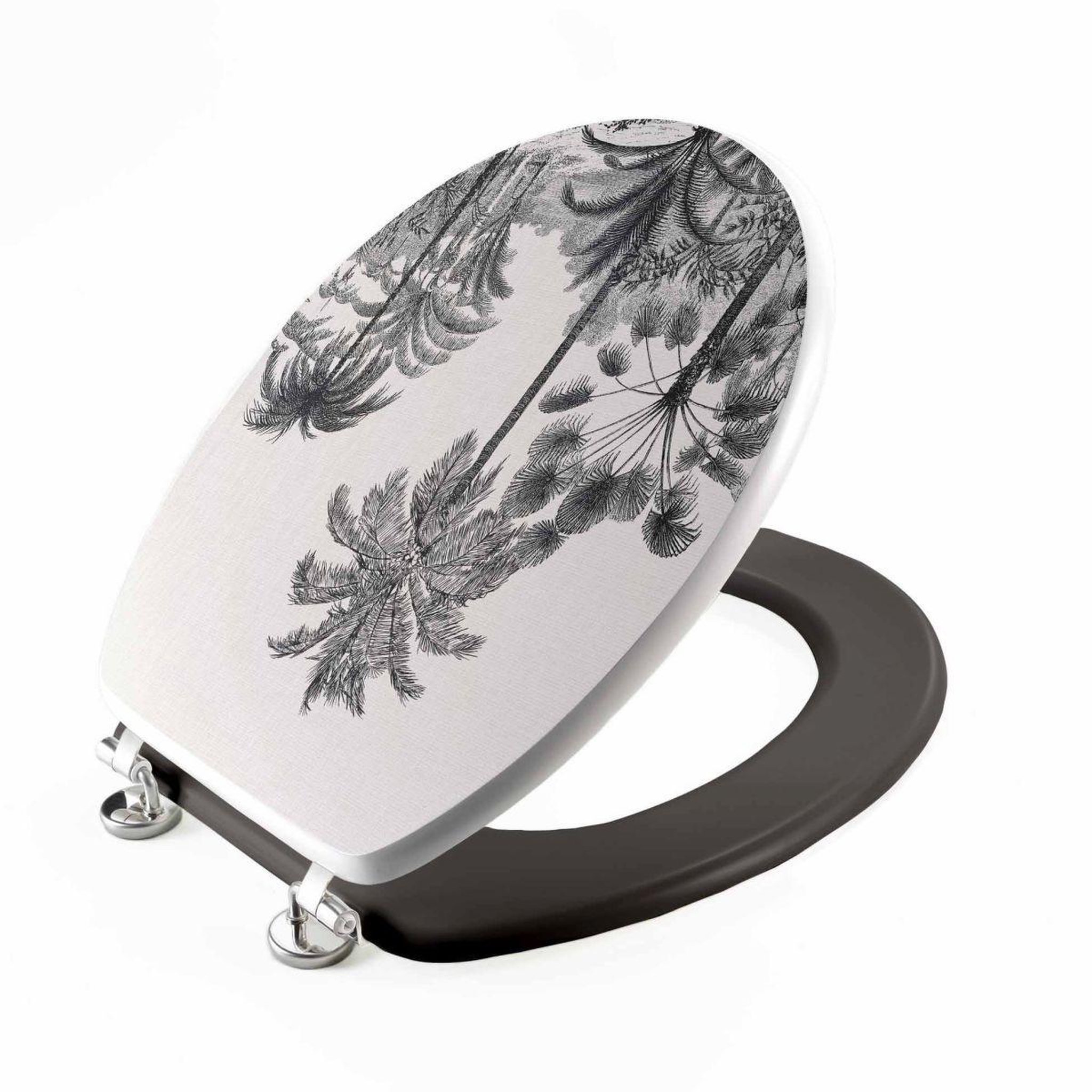 Voir la diapositive 2 : Douceur d'Intérieur Abattant wc imprimé palmier  cocoty  45cm noir