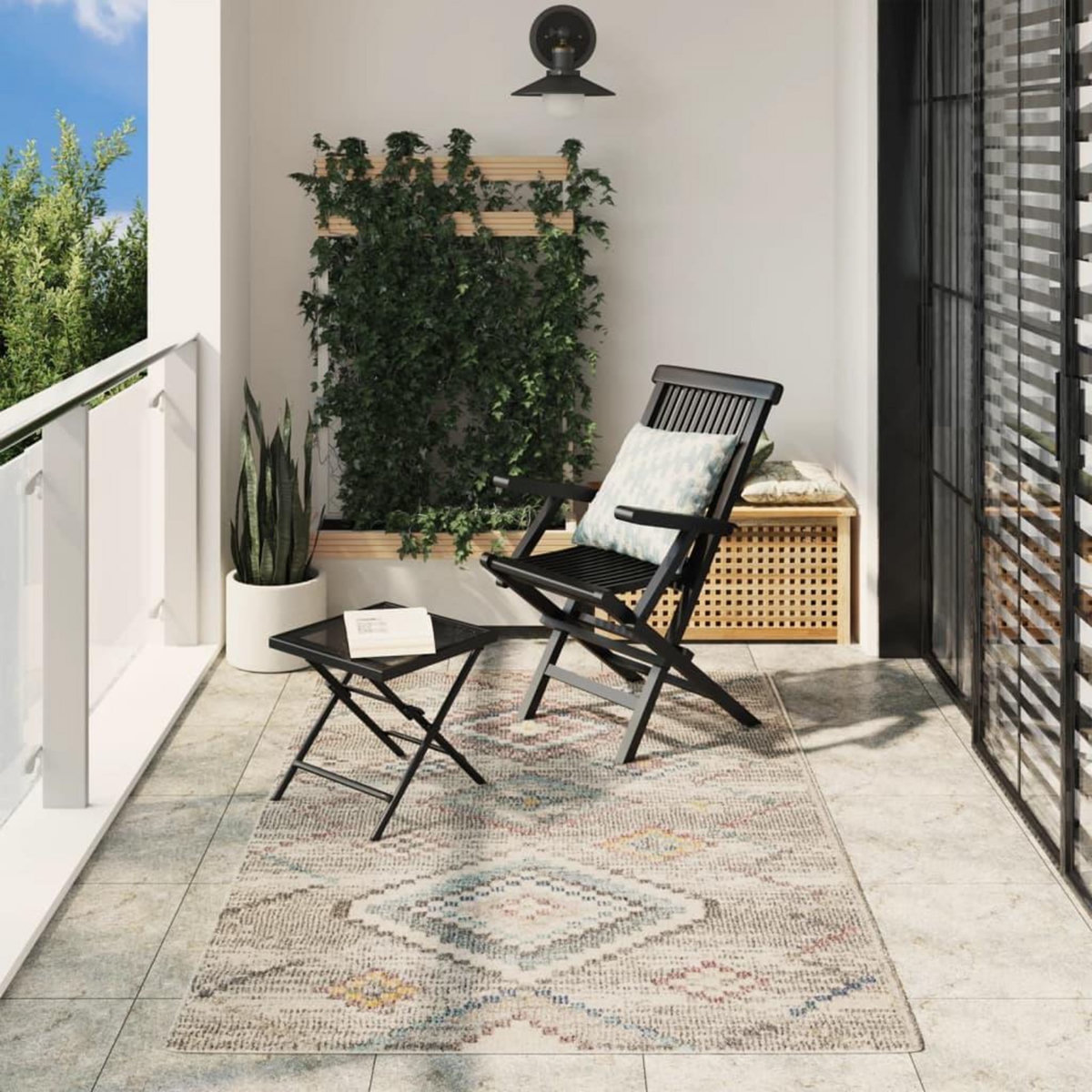 VIDAXL Tapis ARBIZU interieur exterieur design vintage 140x200 cm