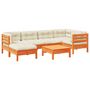Voir la diapositive 2 : VIDAXL Salon de jardin 7 pcs avec coussins cire marron bois pin massif