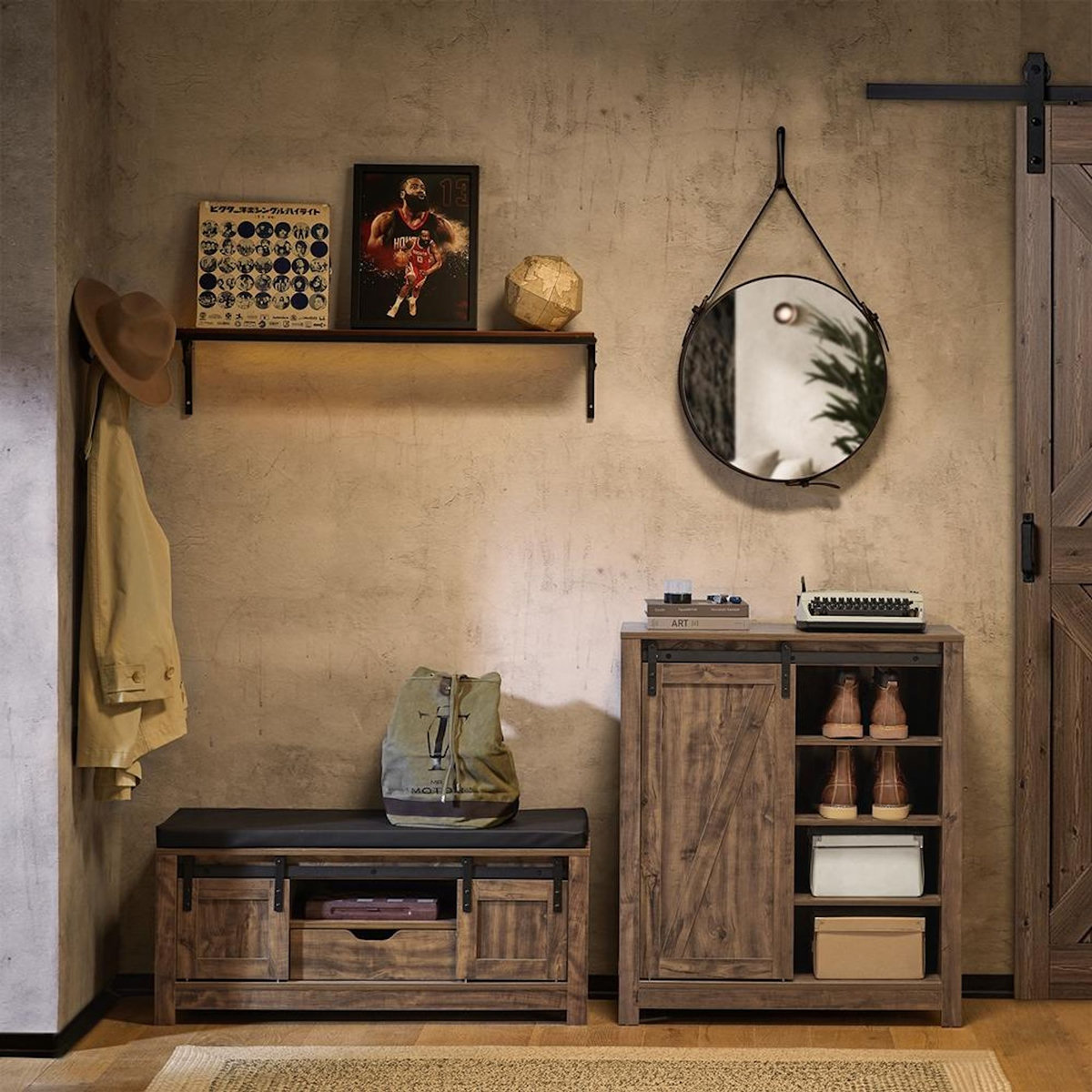 SOBUY SoBuy - Meuble À Chaussures avec un tiroir - Rustique - FSB59