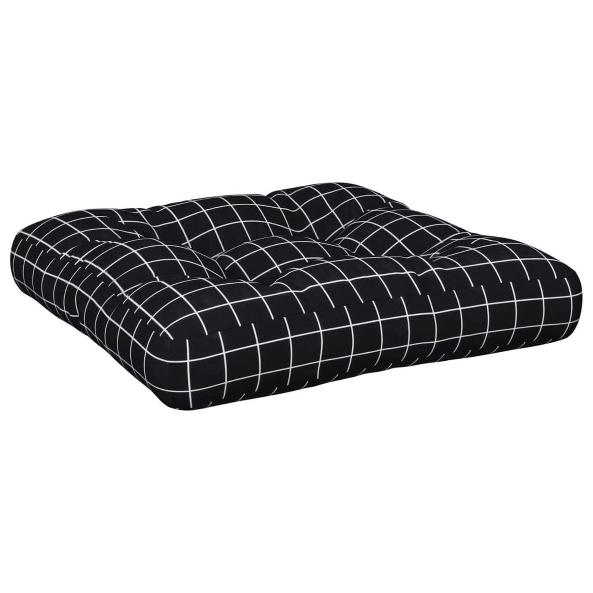 Voir la diapositive 4 : VIDAXL Coussin de palette motif a carreaux noir 50x50x12 cm tissu