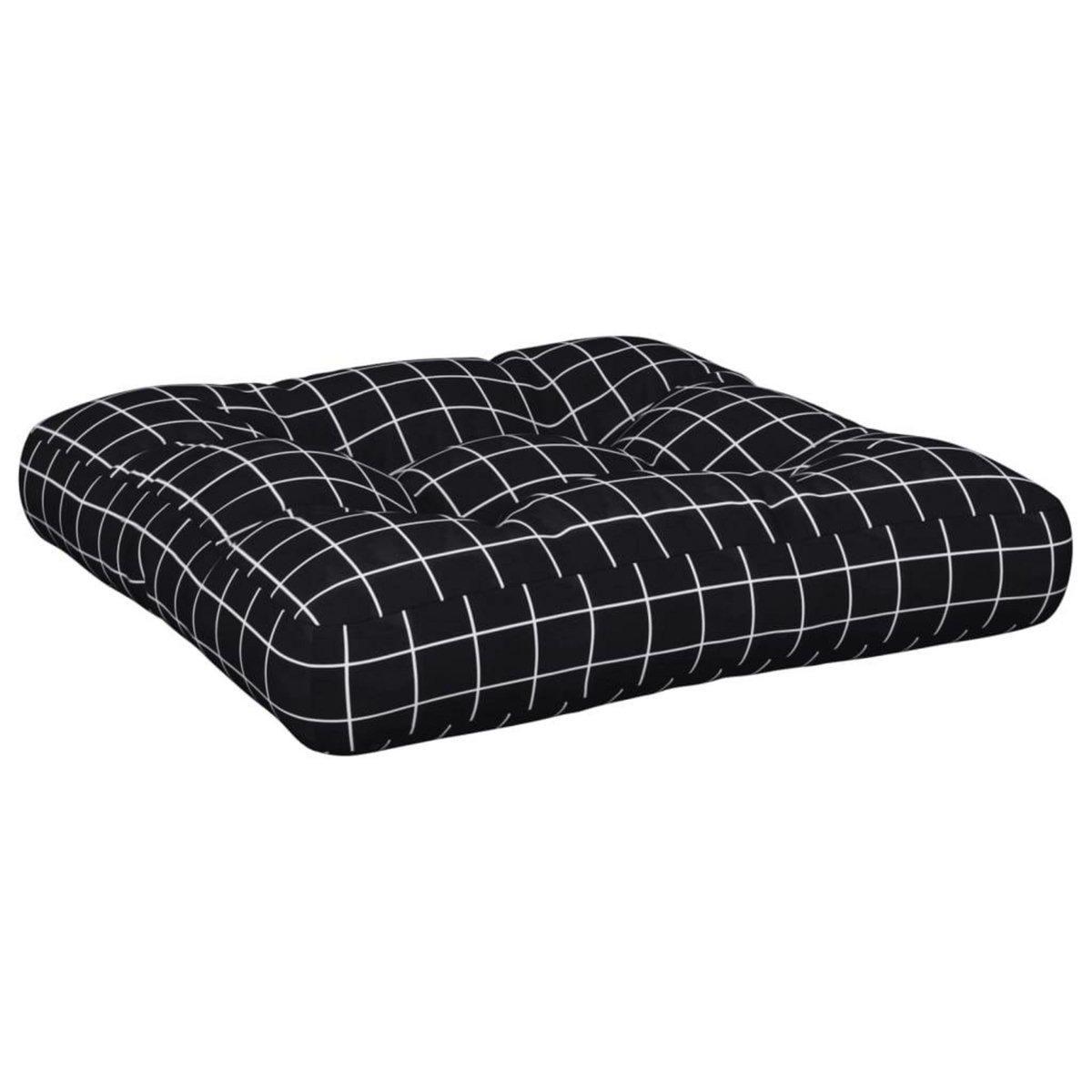 VIDAXL Coussin de palette motif a carreaux noir 50x50x12 cm tissu