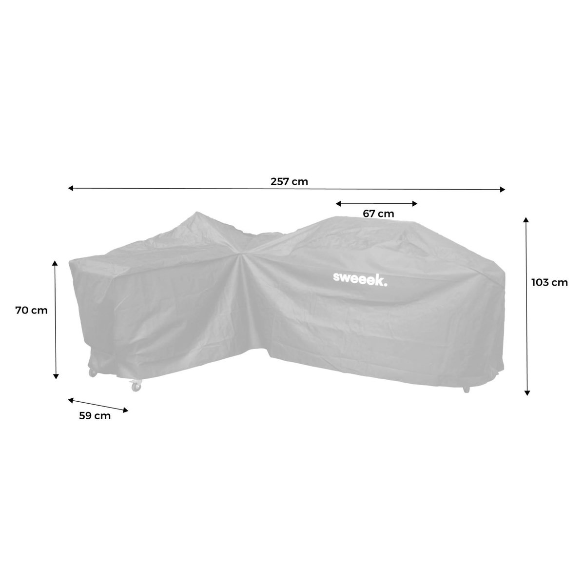 SWEEEK Housse en polyester et PVC pour Barbecue au gaz Rochefort