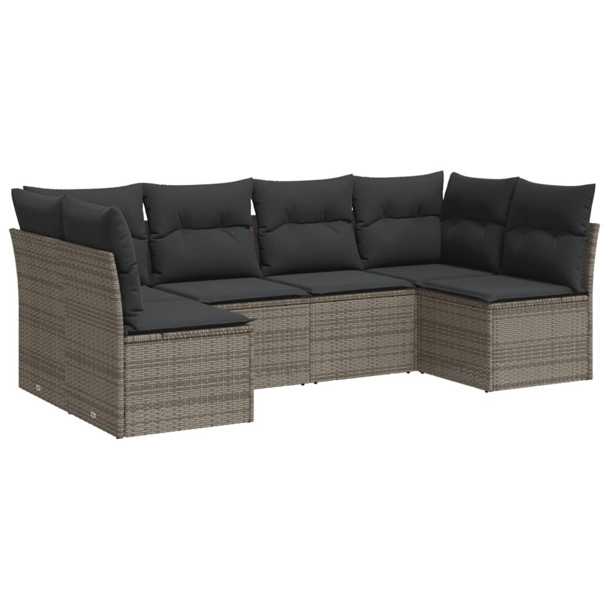 Voir la diapositive 2 : VIDAXL Salon de jardin 6 pcs avec coussins gris resine tressee
