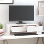 Voir la diapositive 3 : VIDAXL Support de moniteur Blanc 50x27x15 cm Bois de pin solide