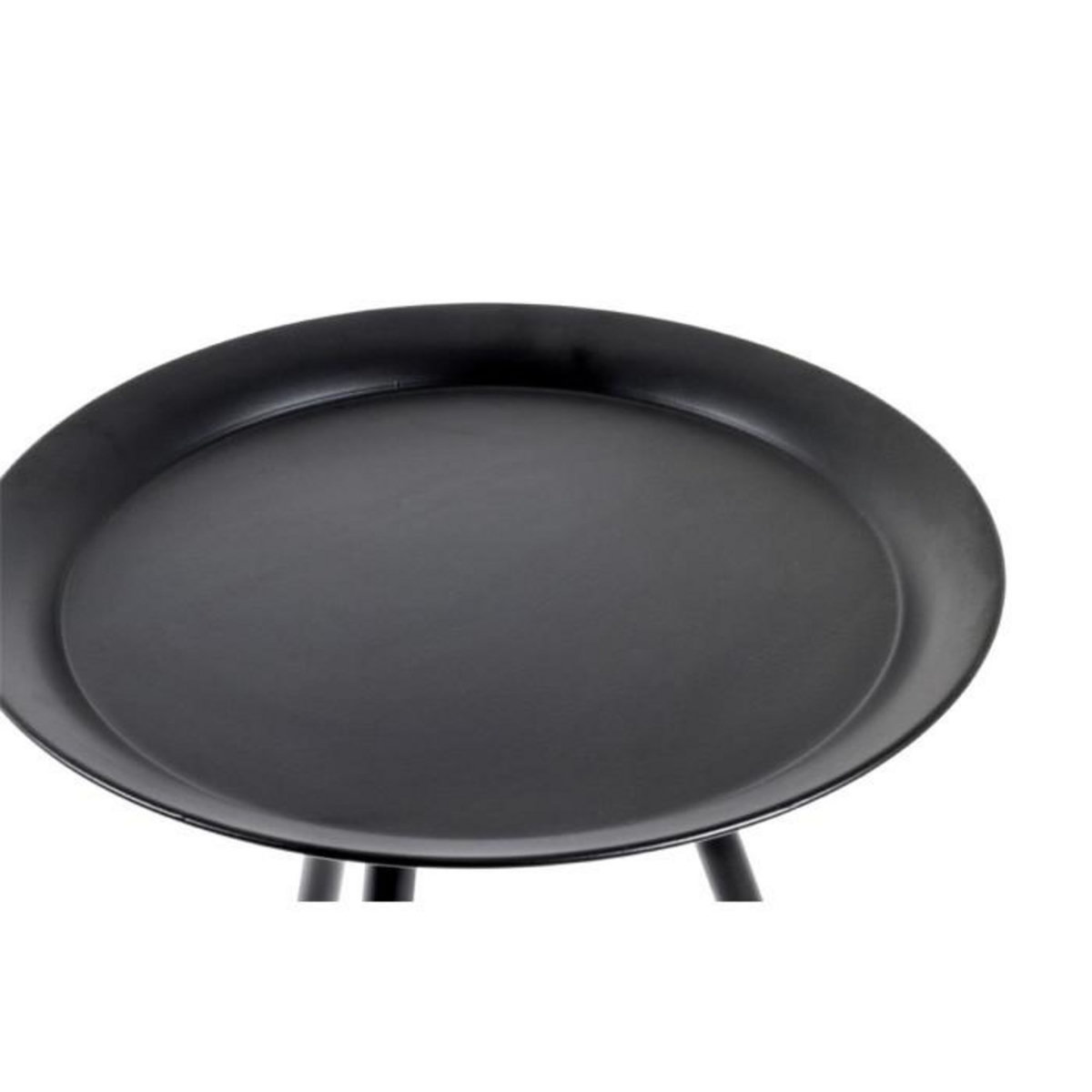 Paris Prix Table d'Appoint Design en Métal  Laqué  47cm Noir