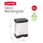 Voir la diapositive 6 : CURVER Curver Poubelle a pedale Deco Rectangulaire 30 L Argente