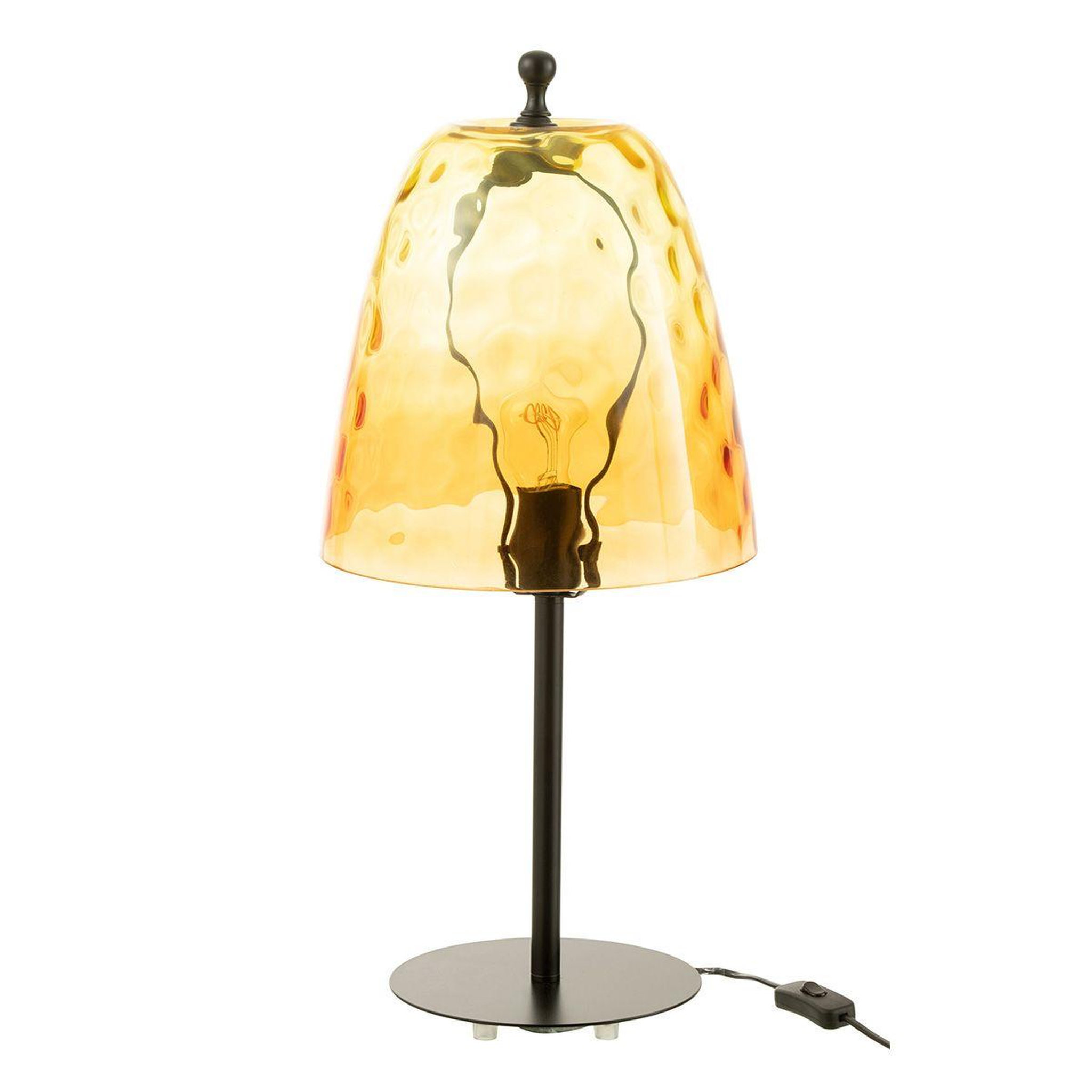 J-LINE Lampe à poser en verre  océane  58cm jaune