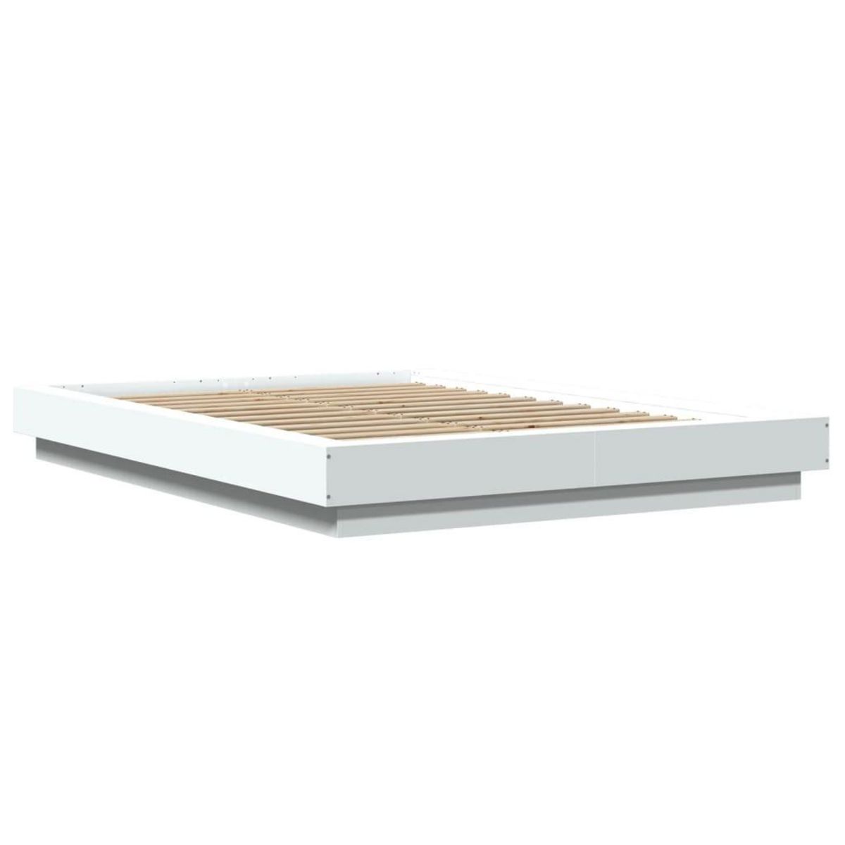 VIDAXL Cadre de lit avec lumieres LED sans matelas blanc 120x200 cm