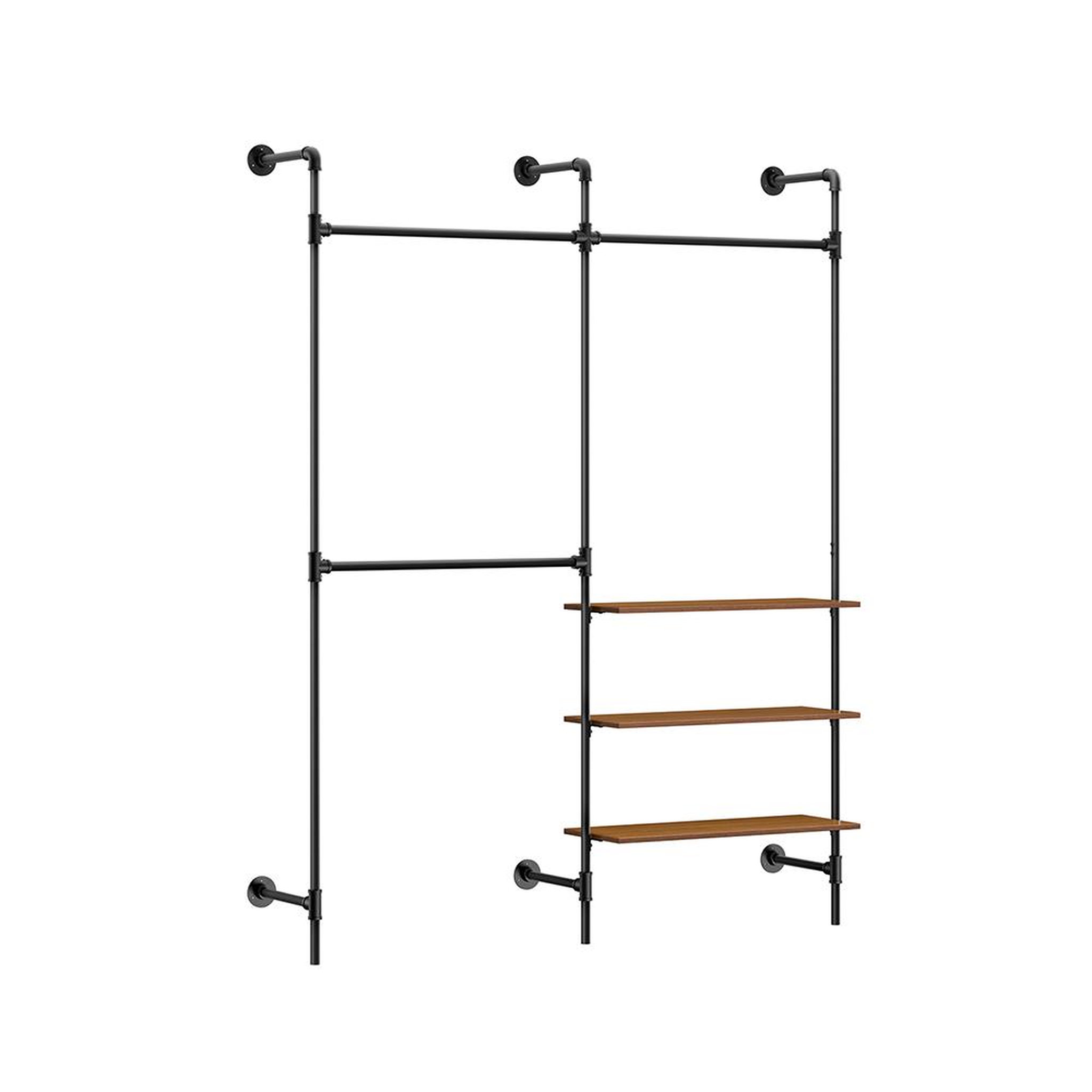 SOBUY SoBuy - Portemanteau Sur Pied à trois étagères - Noir - 168x46x220cm - Industriel - KLS18-SCH