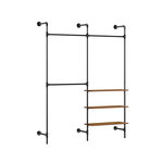 SOBUY SoBuy - Portemanteau Sur Pied à trois étagères - Noir - 168x46x220cm - Industriel - KLS18-SCH