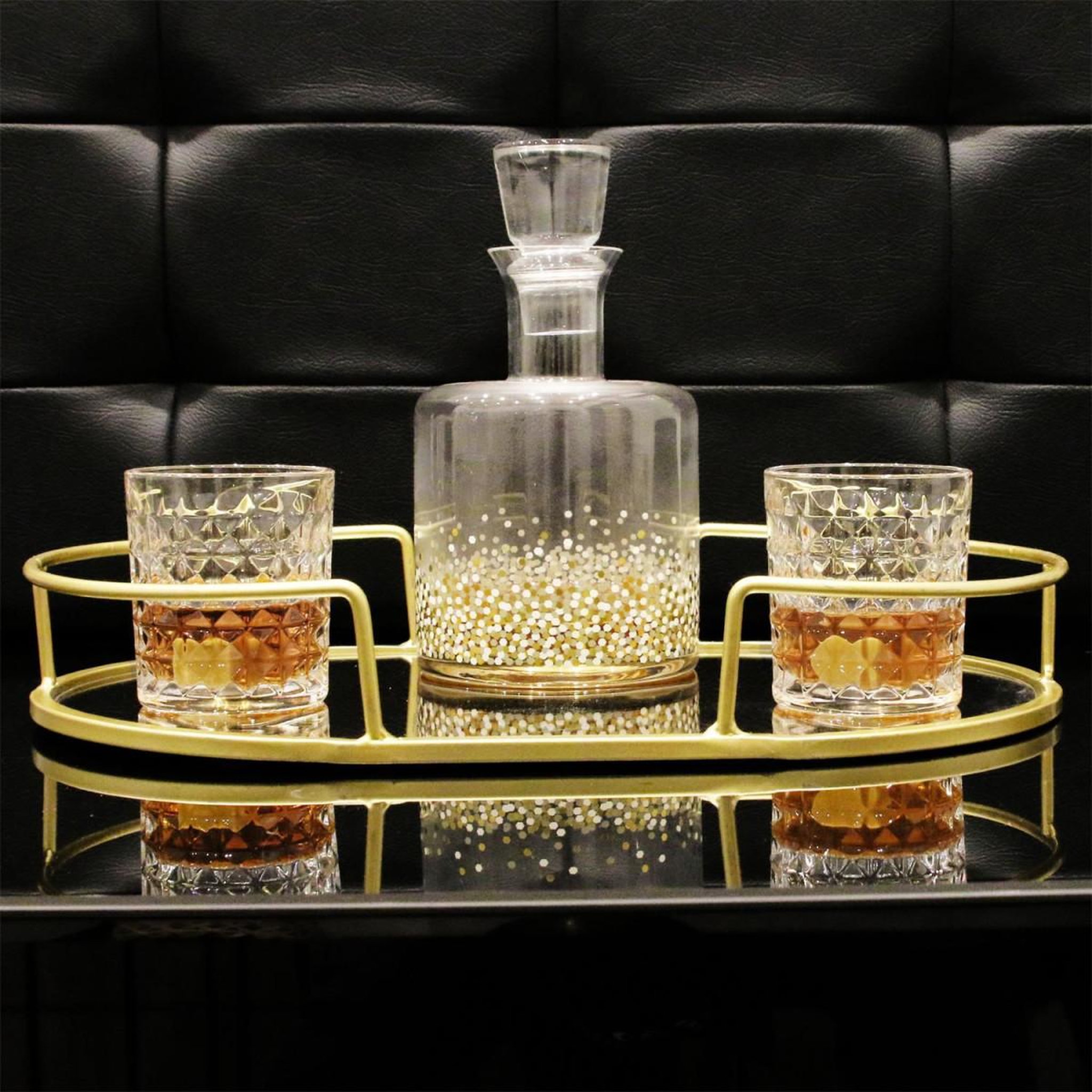Voir la diapositive 5 : The Home Deco Factory Lot de 4 verres à whisky design  coffret  9cm noir