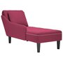 Voir la diapositive 1 : VIDAXL Fauteuil long avec coussin et accoudoir droit rouge bordeaux