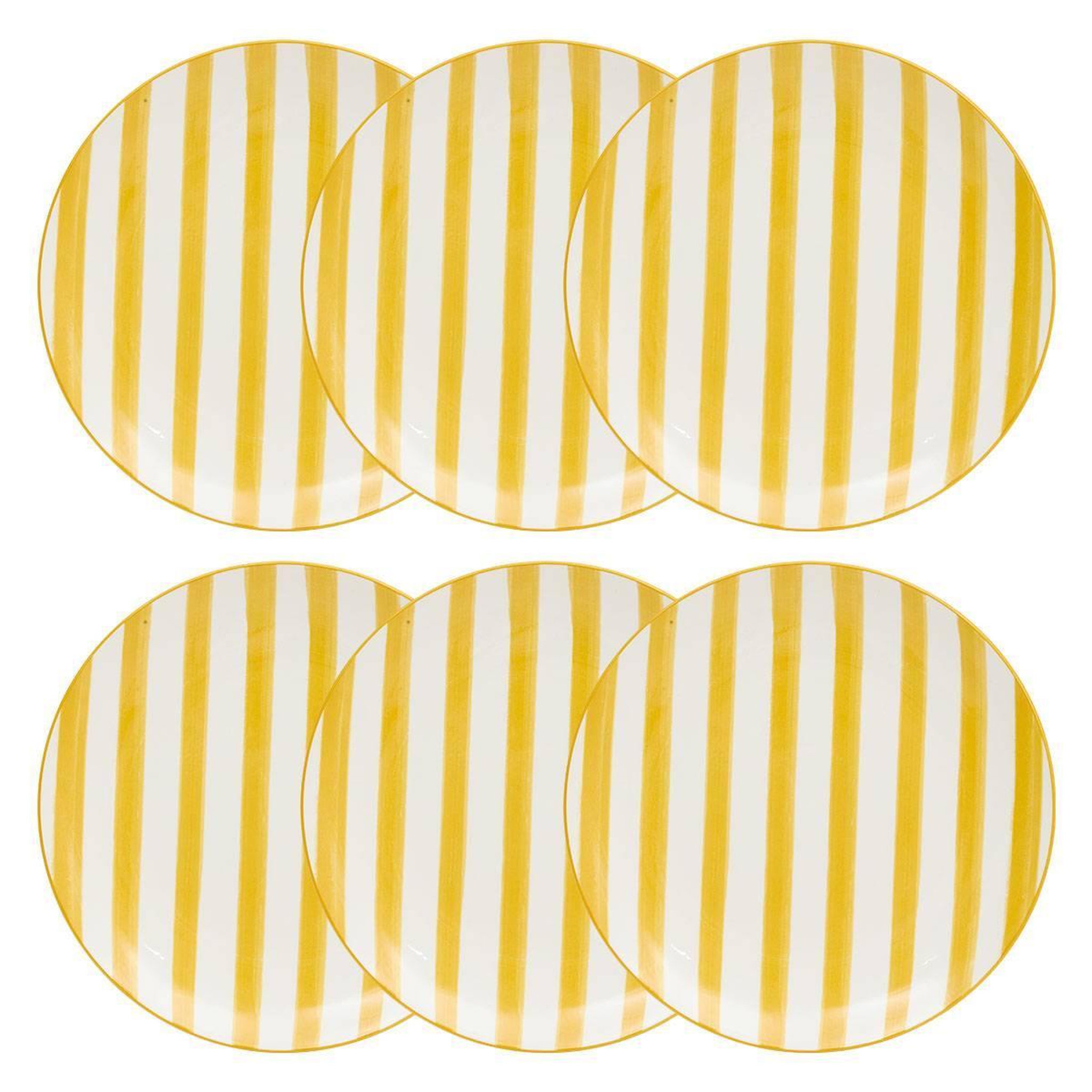 SECRET DE GOURMET Lot de 6 assiettes plates  charlie  27cm jaune