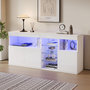 Voir la diapositive 4 : MERAX Buffet 3 porte(s) 0 tiroir(s) - 155,5 cm blanc led panneau de particules