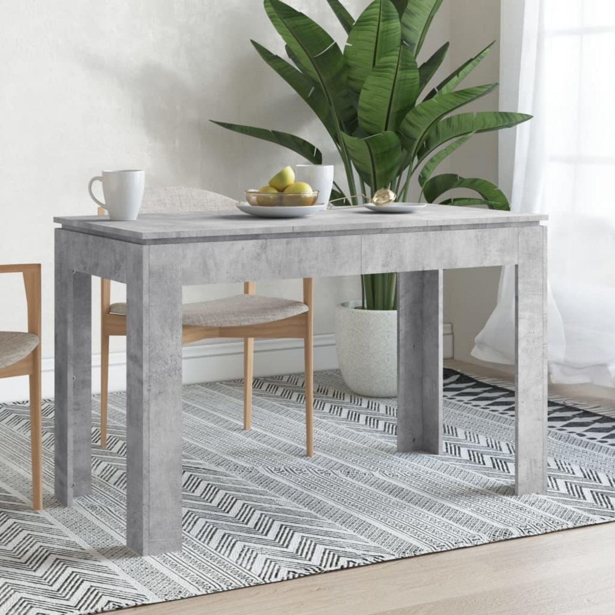 VIDAXL Table a manger Gris beton 120x60x76 cm Bois d'ingenierie