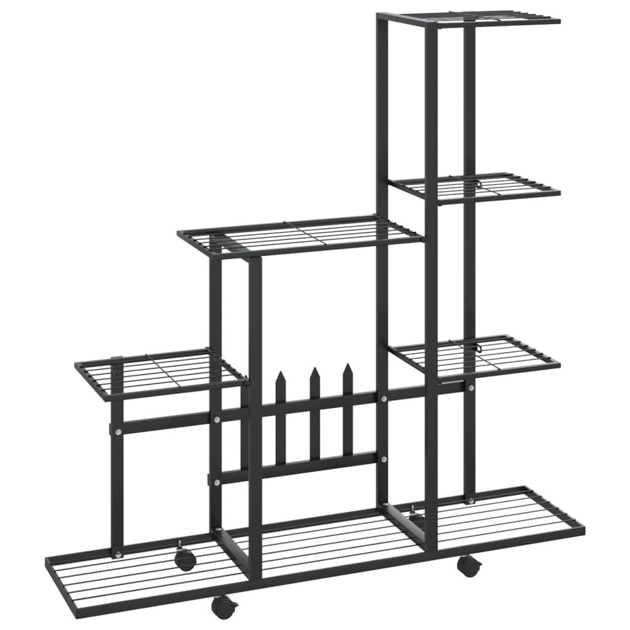 Voir la diapositive 2 : VIDAXL Support pour plantes sur roues 94,5x25x92,5 cm Noir Metal