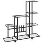 Voir la diapositive 2 : VIDAXL Support pour plantes sur roues 94,5x25x92,5 cm Noir Metal