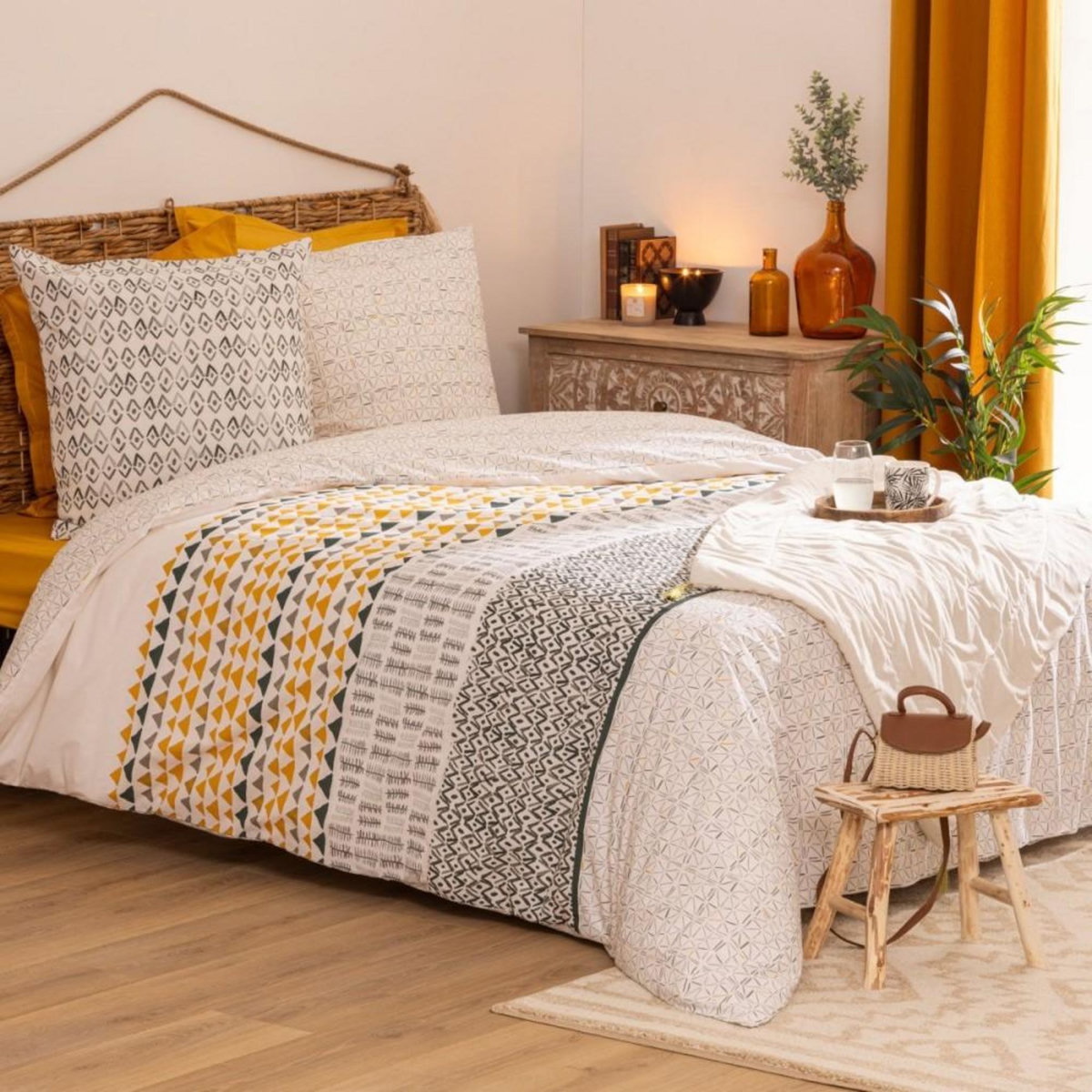 ATMOSPHERA Housse de couette 260x240 + 2 taies coton AQUAR