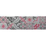 HABITABLE Crédence adhésive en alu Carreaux ciment - L. 20 x l. 90 cm - Gris