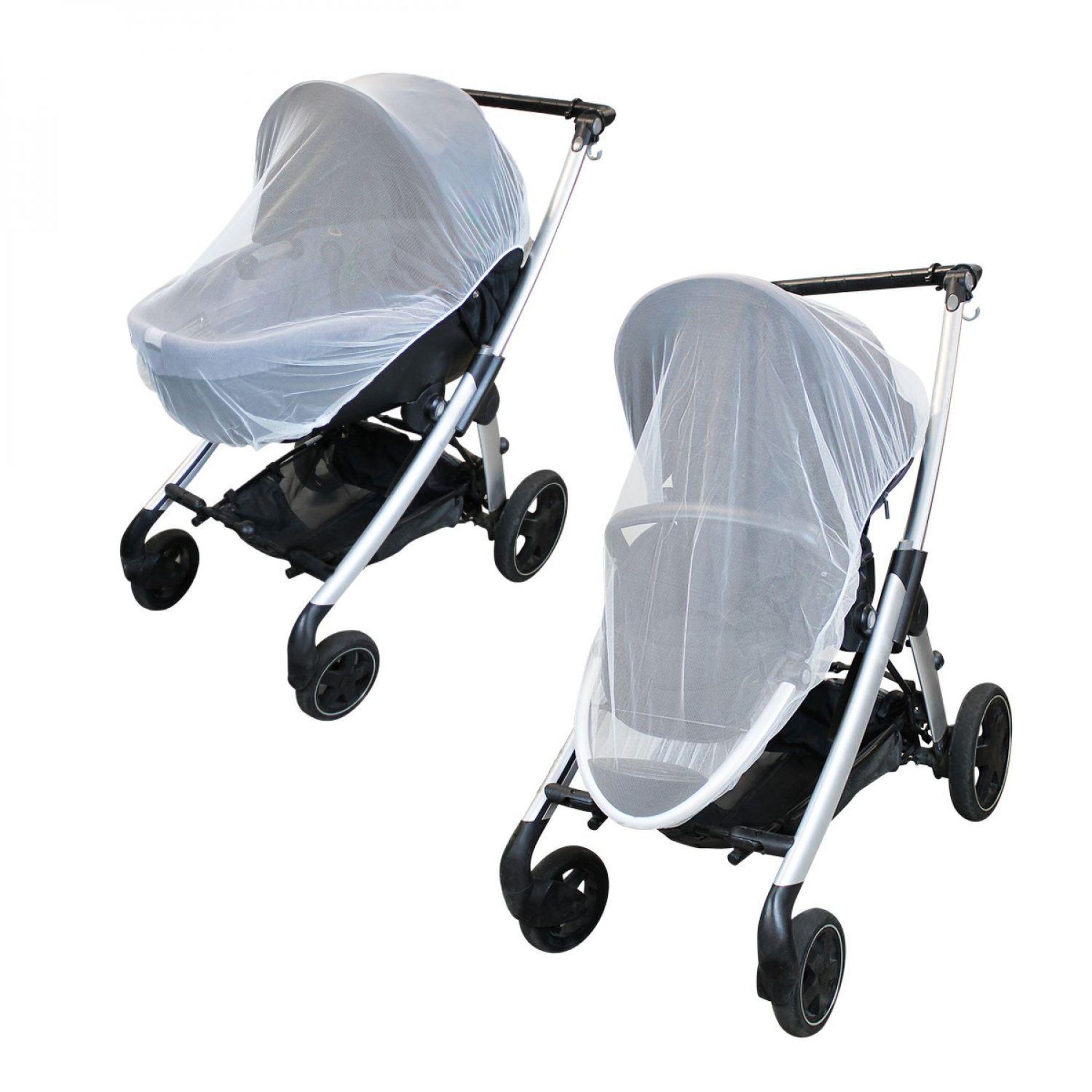 Voir la diapositive 1 : Monsieur Bébé Lot de 5 moustiquaires universelles pour poussette et landau - Blanc transparent