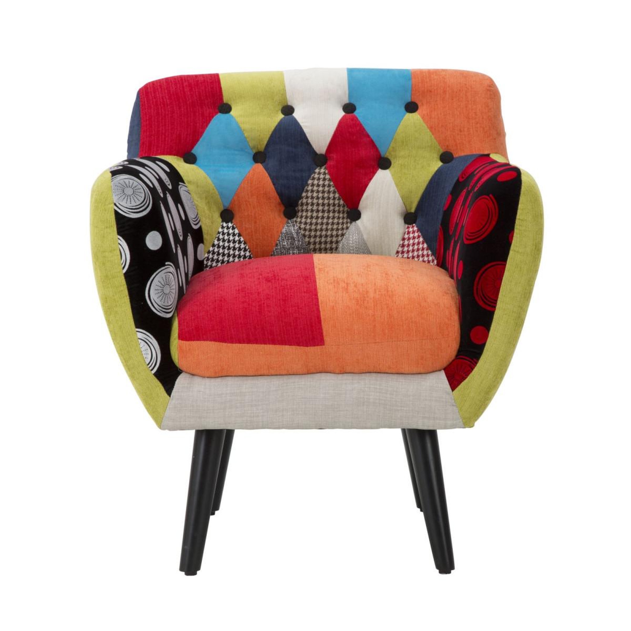 Voir la diapositive 2 : Paris Prix Fauteuil design patchwork  impérial  78cm multicolore
